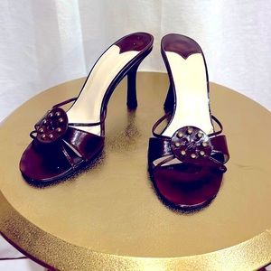 brown grommet heels